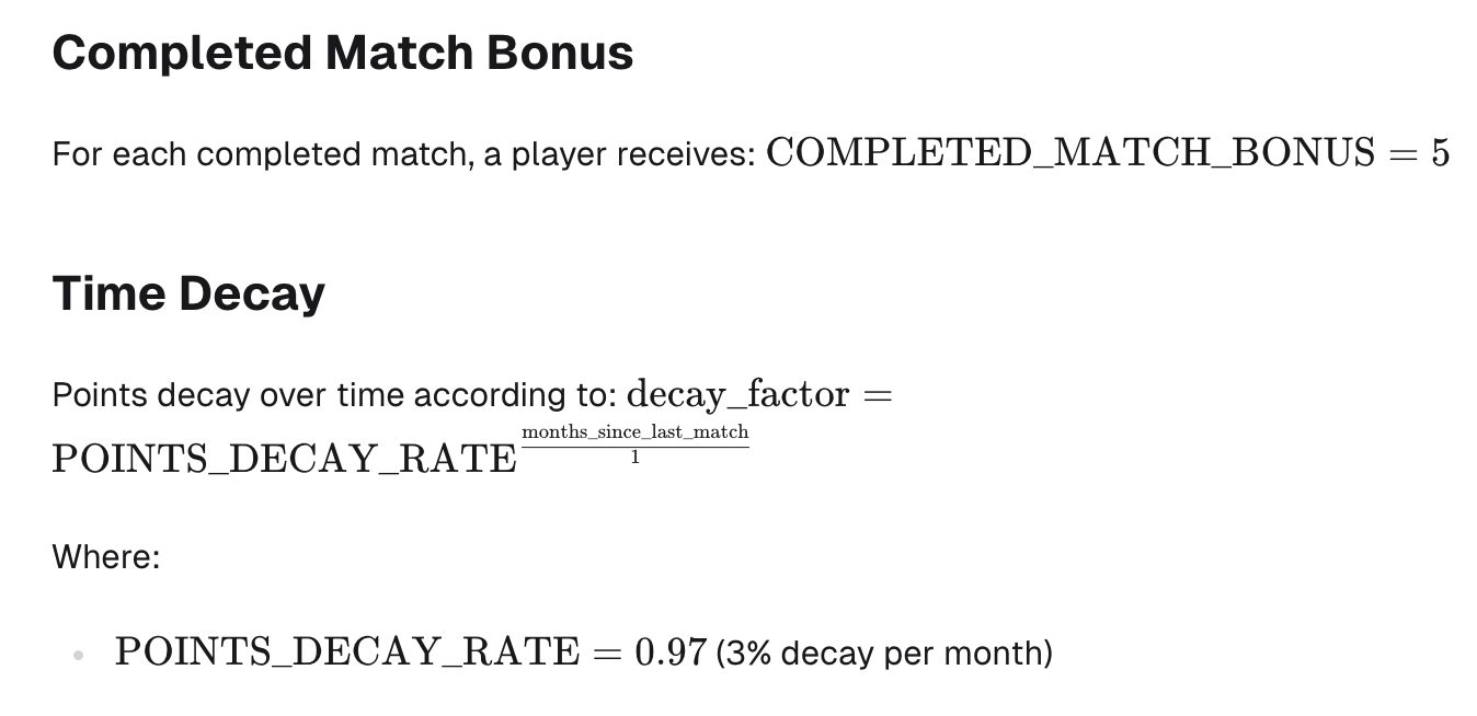 Match Completion and Decay Factors