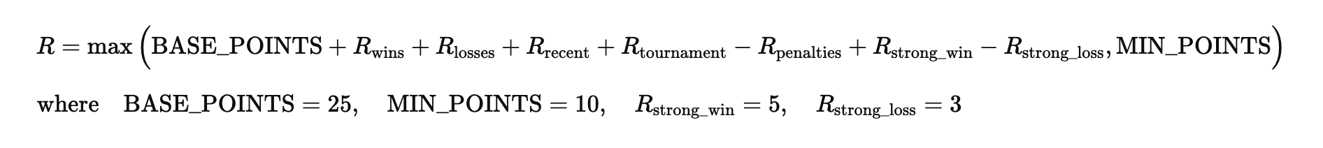 Ranking Formula